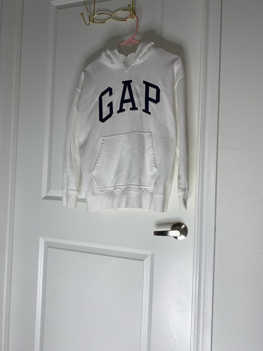 GAP White Hoodie with Navy Lettering